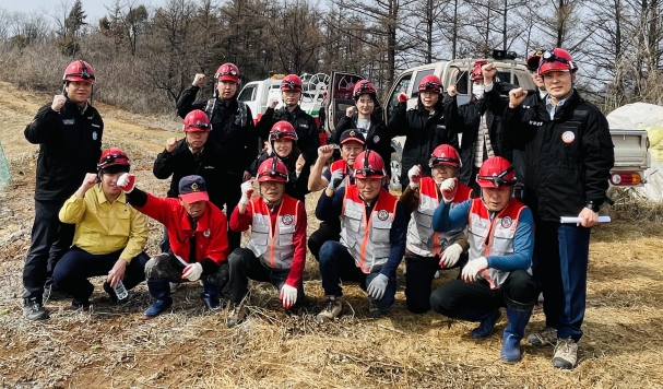 단양군 매포읍, 자체 산불진화 모의훈련 실시!