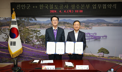 신안군-코레일 광주본부 업무 협약 체결
