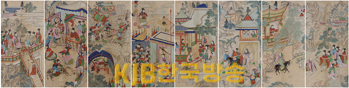구운몽도, 지본채색, 8폭, 각 58x28.png