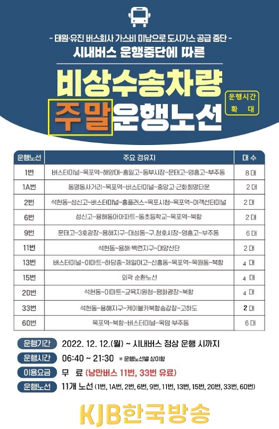 1.목포시, 시내버스 비상수송차량 주말·휴일 운행시간 확대.png