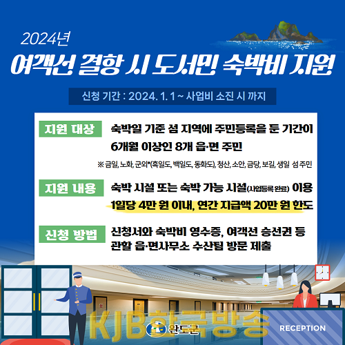완도군, 여객선 결항 시 도서 주민 숙박비 지원 사업.png